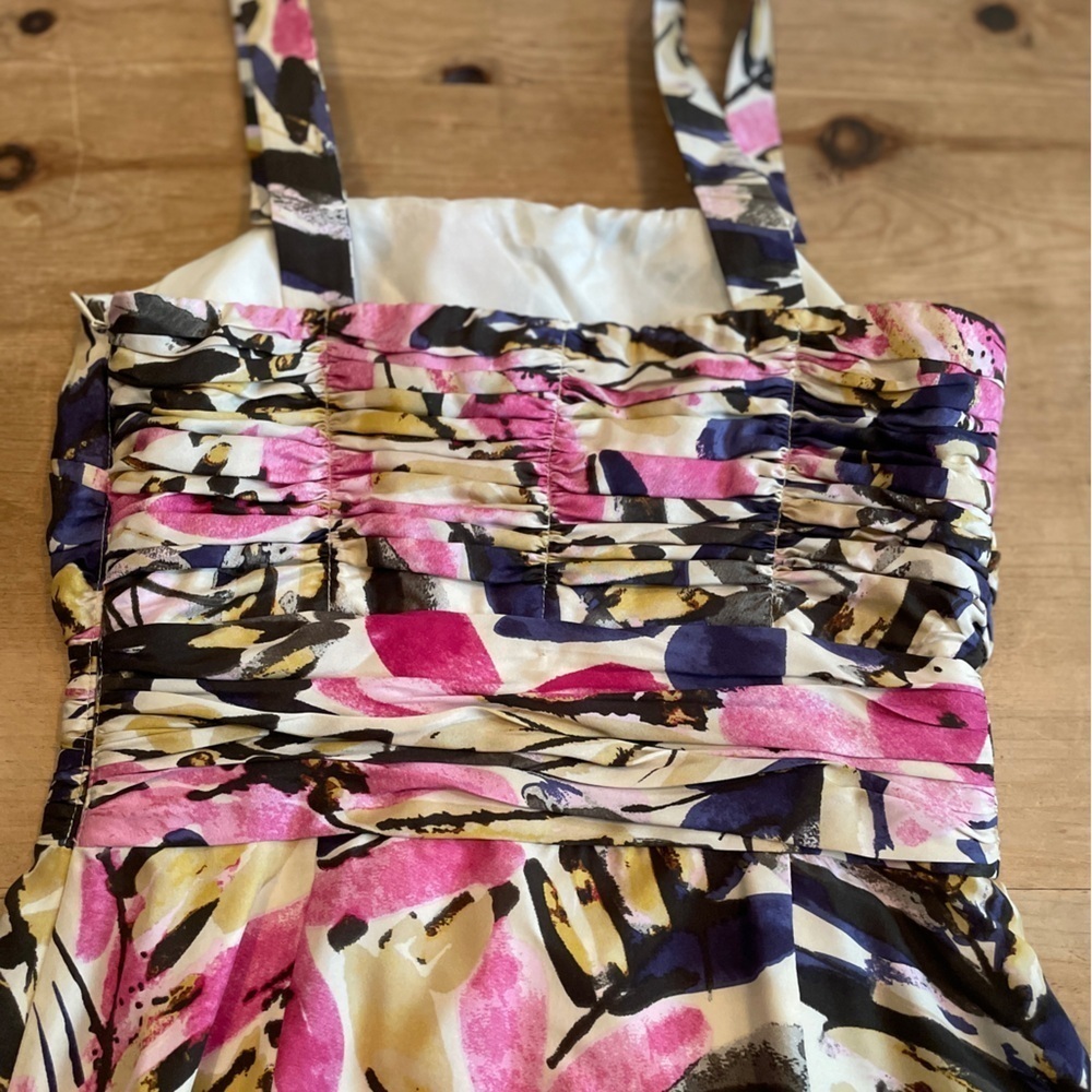 Banana Republic 100% silk pink abstract floral  dress feminine Cocktail Dressy 0 - Picture 7 of 13